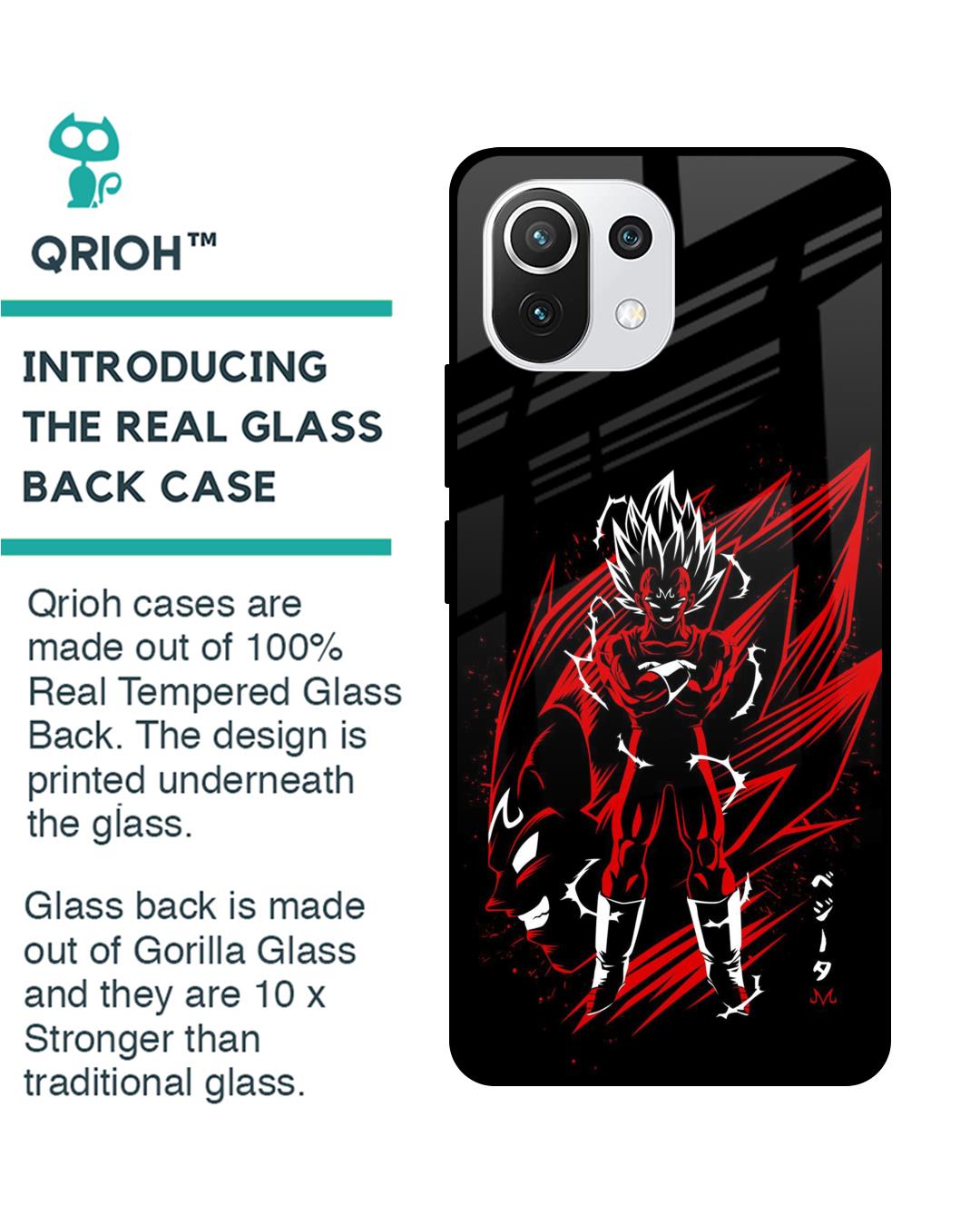 Shop Majin Warrior Premium Glass Case for Mi 11 Lite NE 5G (Shock Proof,Scratch Resistant)-Back