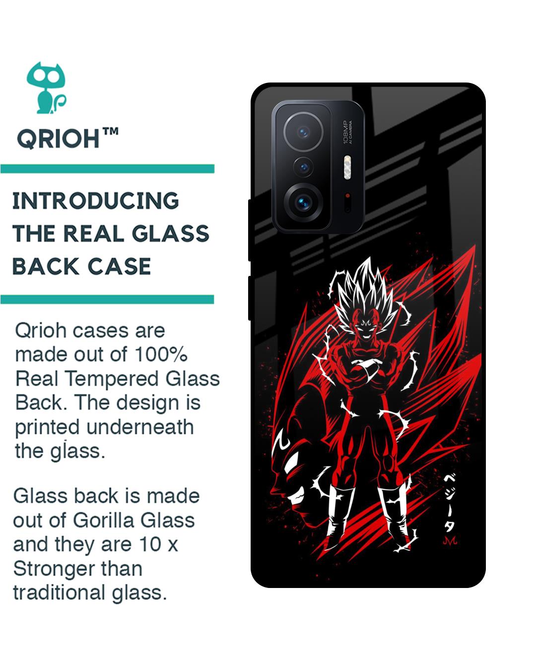 Shop Majin Warrior Premium Glass Case for Mi 11T Pro 5G (Shock Proof,Scratch Resistant)-Back