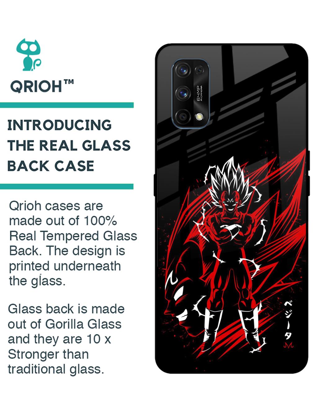 Shop Majin Warrior Premium Glass Case for Realme 7 pro (Shock Proof, Scratch Resistant)-Back