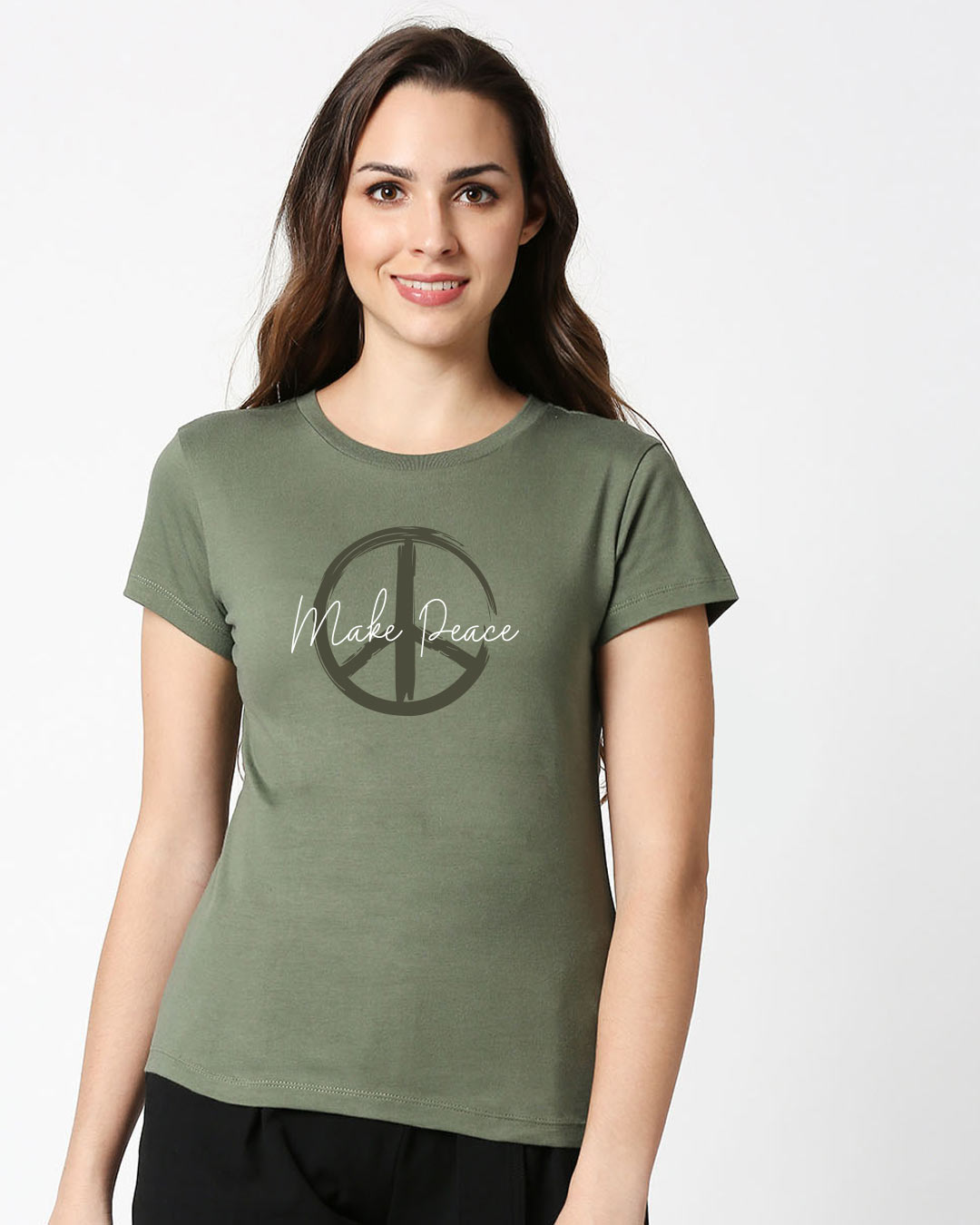 Shop Make Peace Half Sleeve T-Shirt-Back