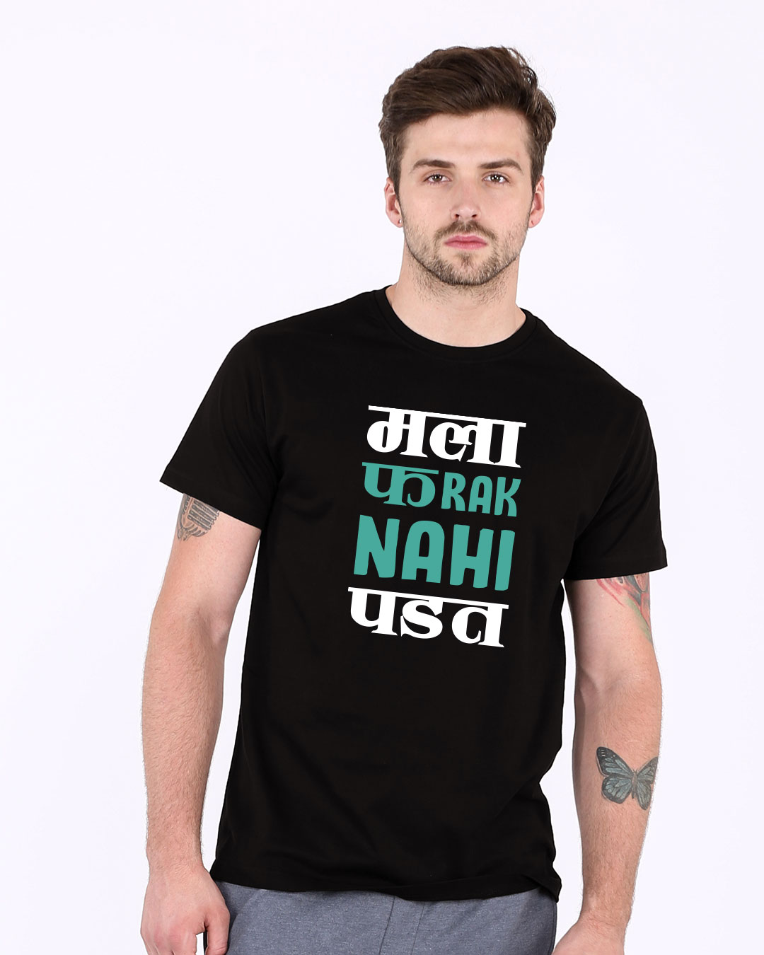 Shop Mala Farak Nahi Padat Half Sleeve T-Shirt-Back