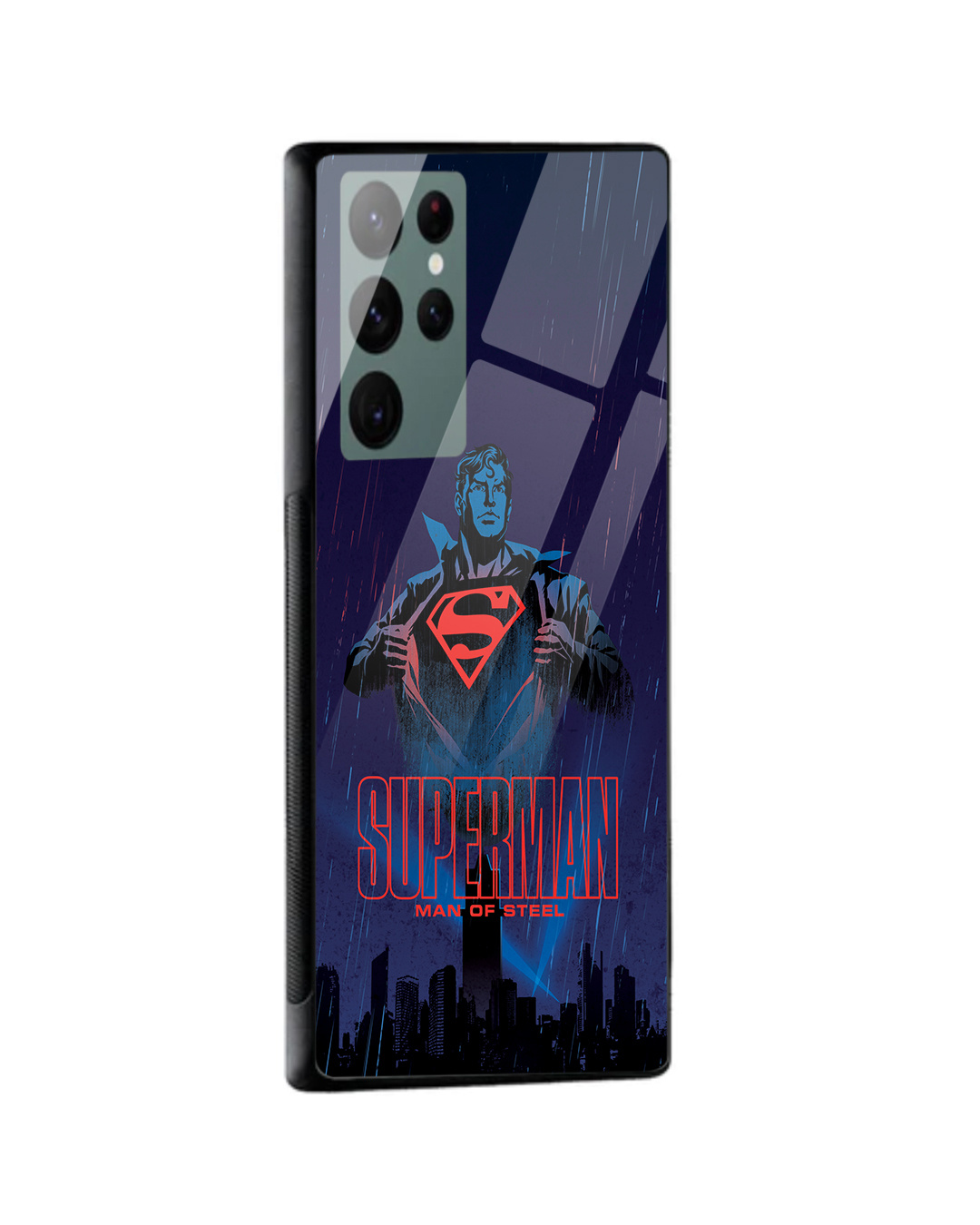 Shop Man Of Steel Superman Premium Glass Cover for Samsung Galaxy S22 Ultra 5G-Back