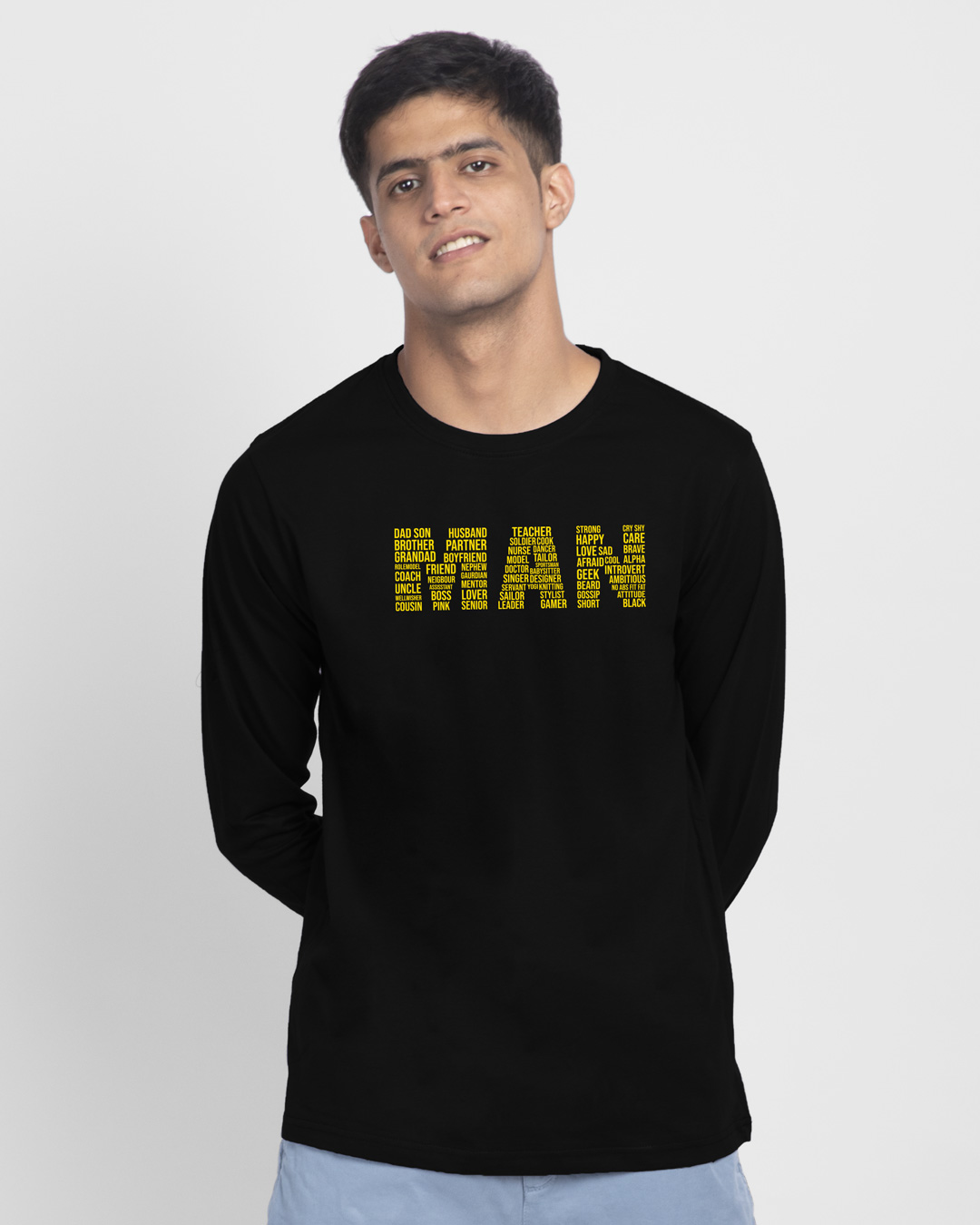 Shop Man Typo  Full Sleeve T-Shirt-Back