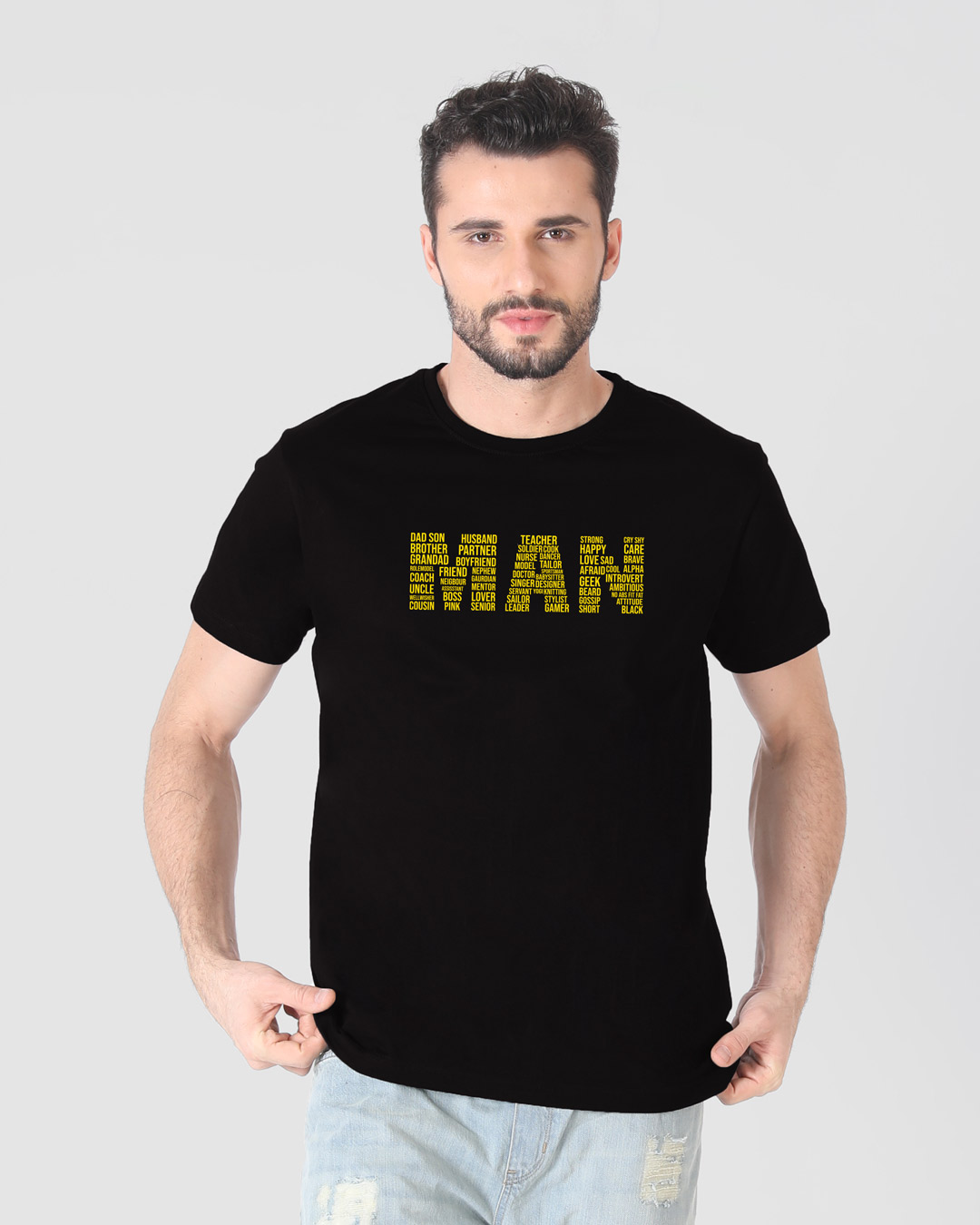 Shop Man Typo  Half Sleeve T-Shirt-Back