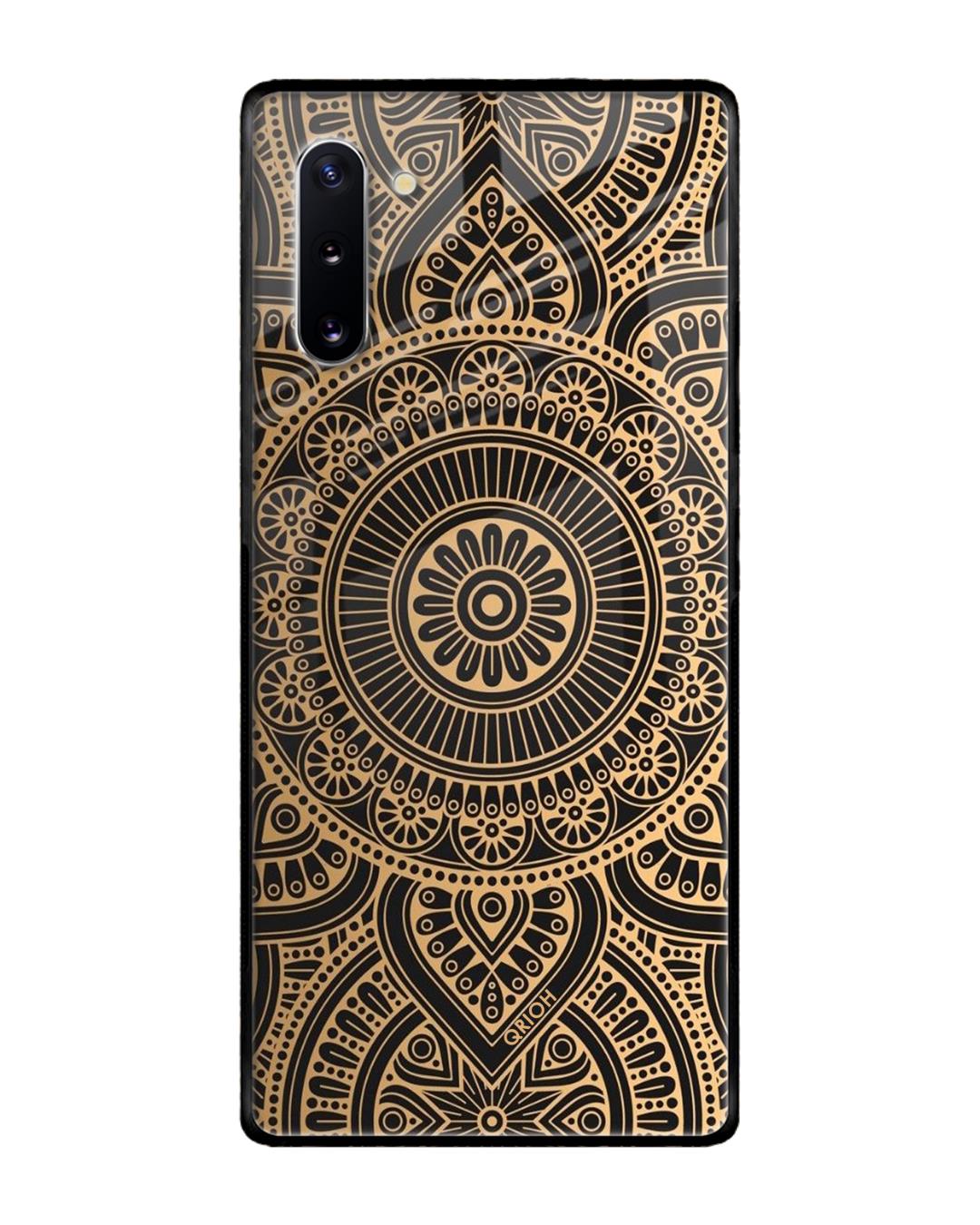 Shop Mandala Printed Premium Glass Cover For Samsung Galaxy Note 10 (Impact Resistant)-Back