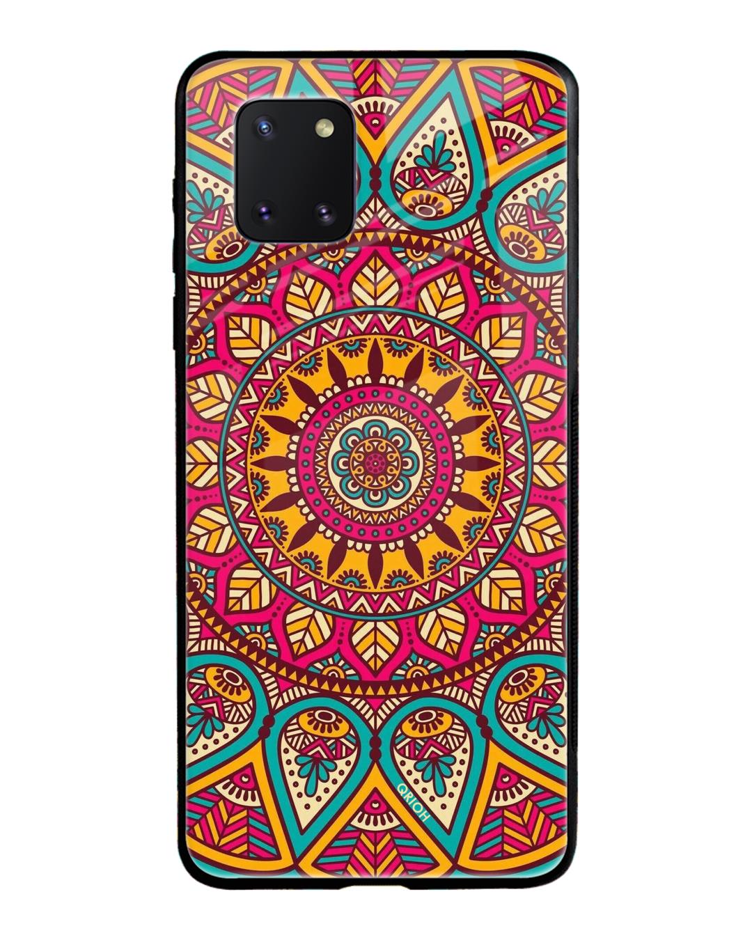 Shop Mandala Printed Premium Glass Cover For Samsung Galaxy Note 10 lite(Impact Resistant, Matte Finish)-Back