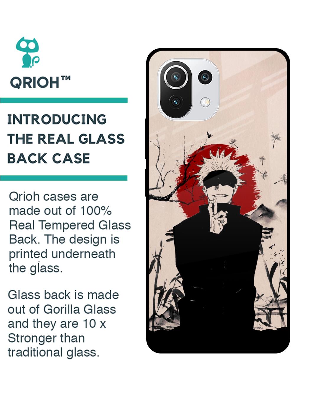 Shop Manga Series Premium Glass Case for Mi 11 Lite NE 5G (Shock Proof,Scratch Resistant)-Back