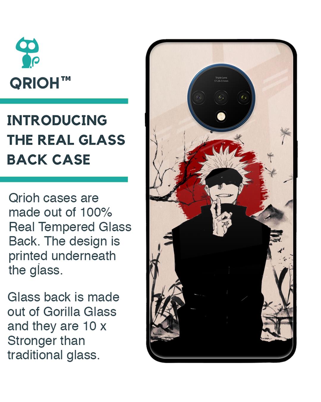 Shop Manga Series Premium Glass Case for OnePlus 7T (Shock Proof,Scratch Resistant)-Back