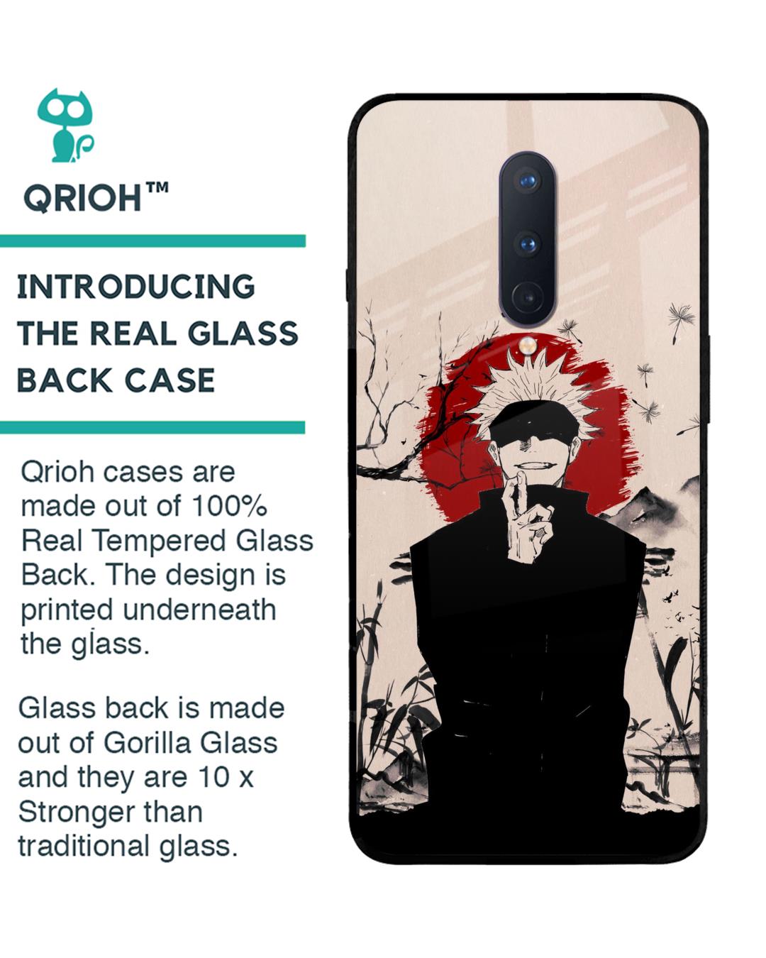 Shop Manga Series Premium Glass Case for OnePlus 8 (Shock Proof,Scratch Resistant)-Back