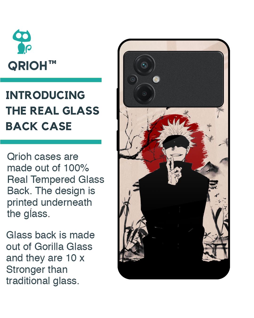Shop Manga Series Premium Glass Case for Poco M5 (Shock Proof,Scratch Resistant)-Back
