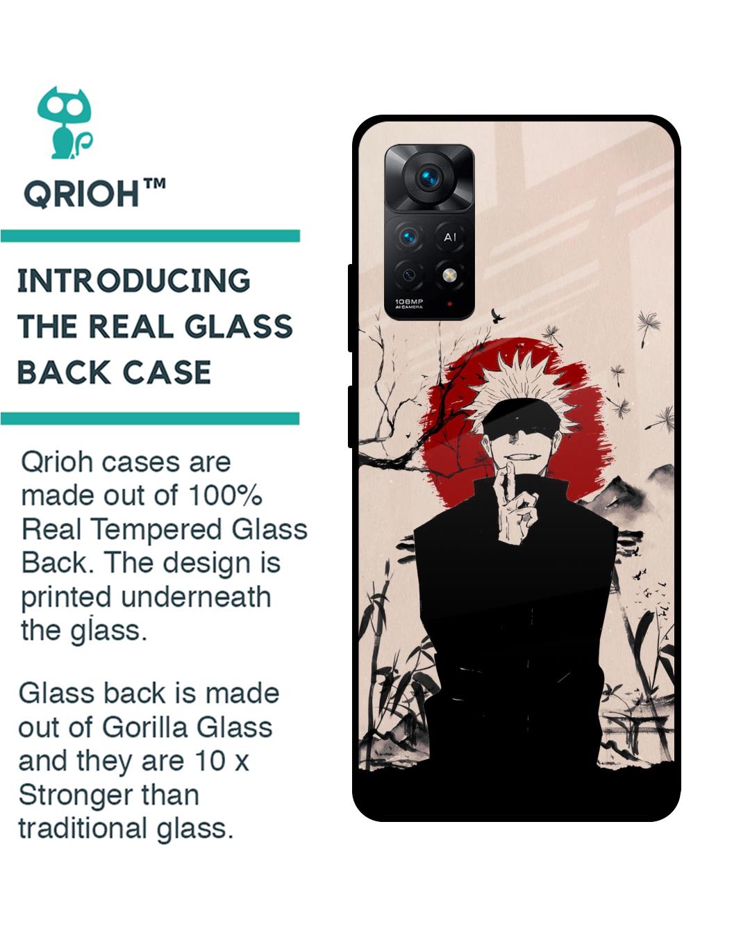 Shop Manga Series Premium Glass Case for Redmi Note 11 Pro (Shock Proof,Scratch Resistant)-Back