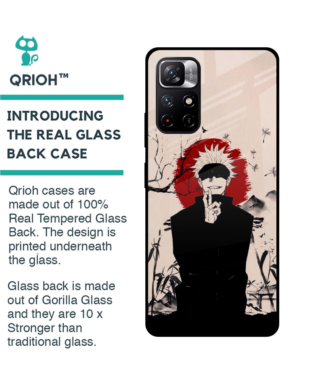 Shop Manga Series Premium Glass Case for Redmi Note 11T 5G (Shock Proof,Scratch Resistant)-Back