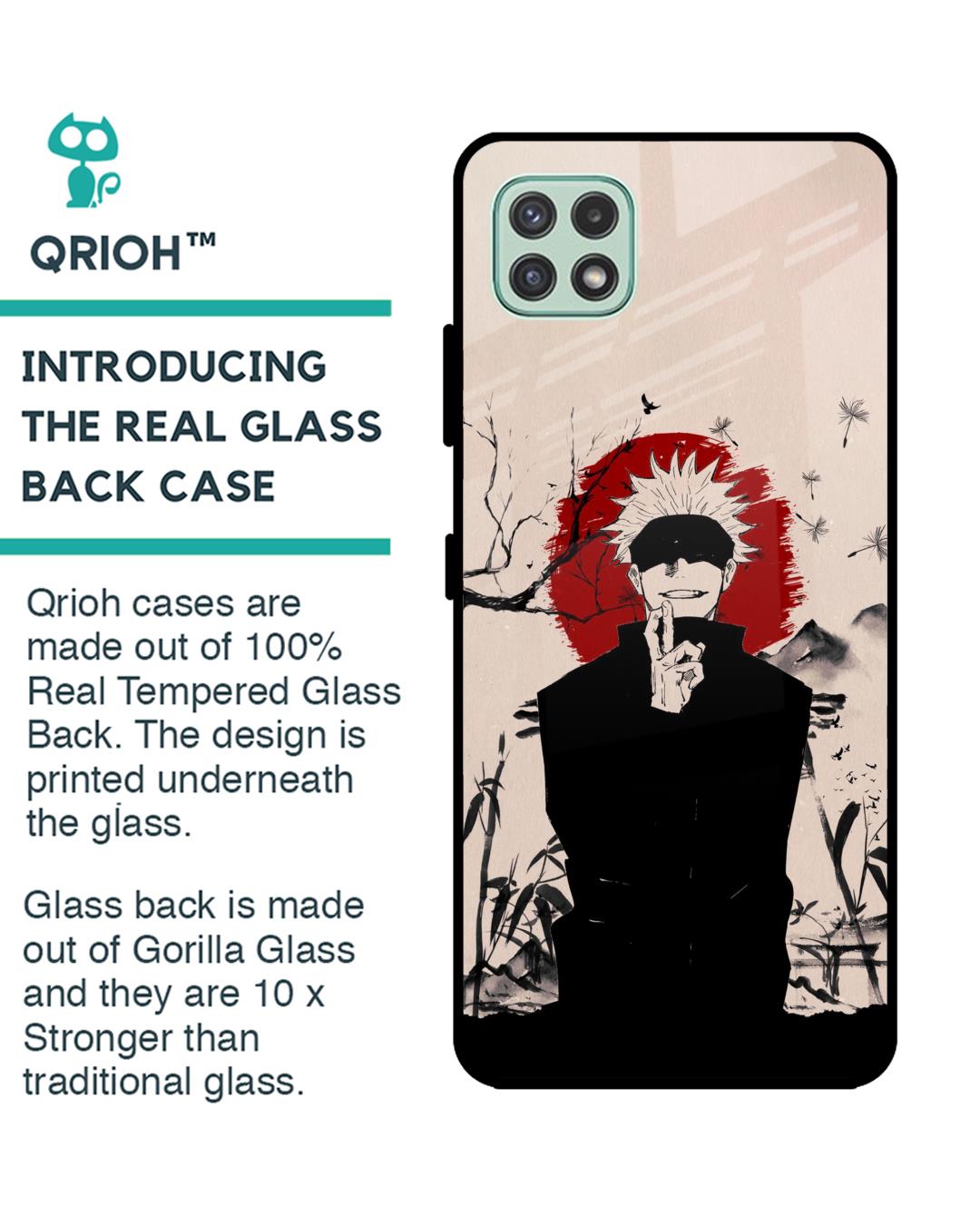 Shop Manga Series Premium Glass Case for Samsung Galaxy A22 5G (Shock Proof,Scratch Resistant)-Back