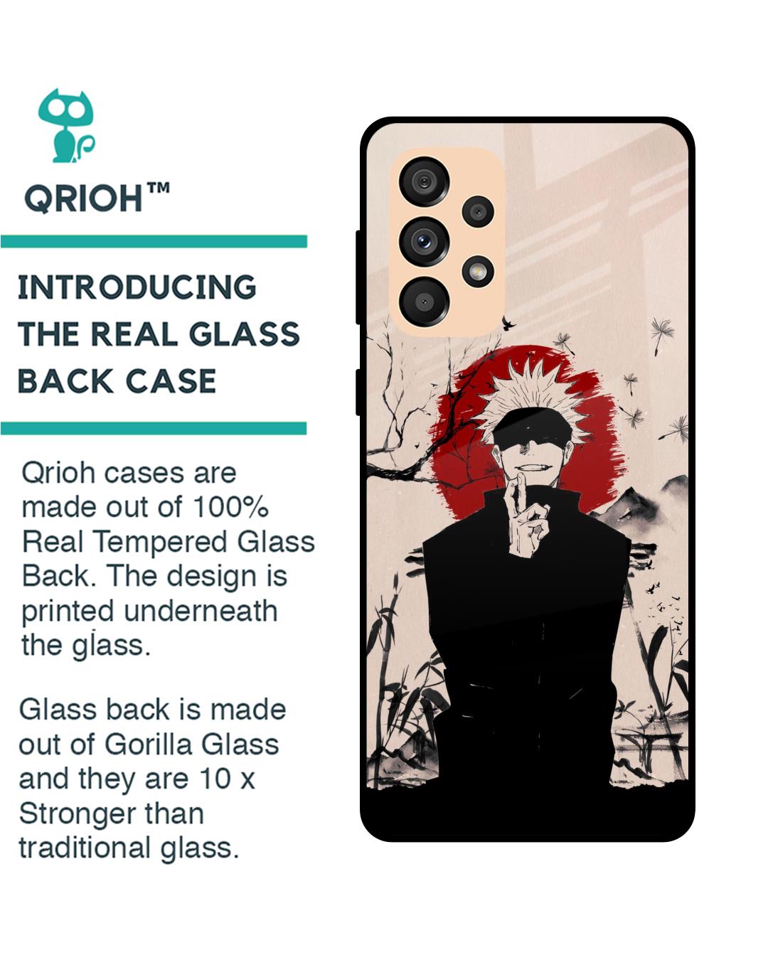 Shop Manga Series Premium Glass Case for Samsung Galaxy A33 5G (Shock Proof,Scratch Resistant)-Back