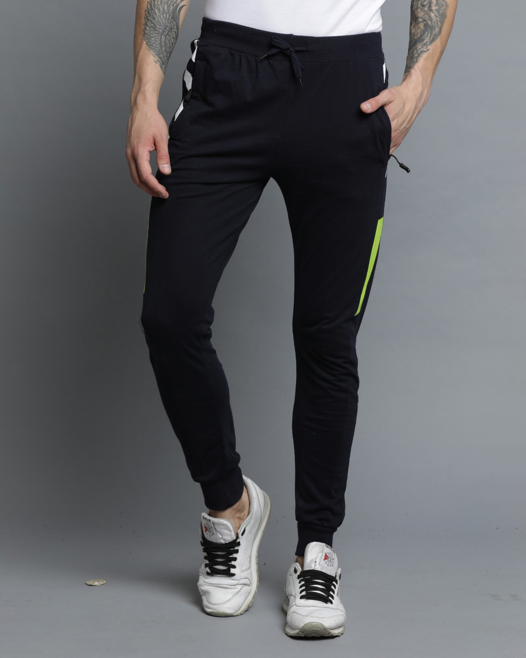 Buy Men's Black Printed Slim Fit Joggers for Men Blue Online at Bewakoof