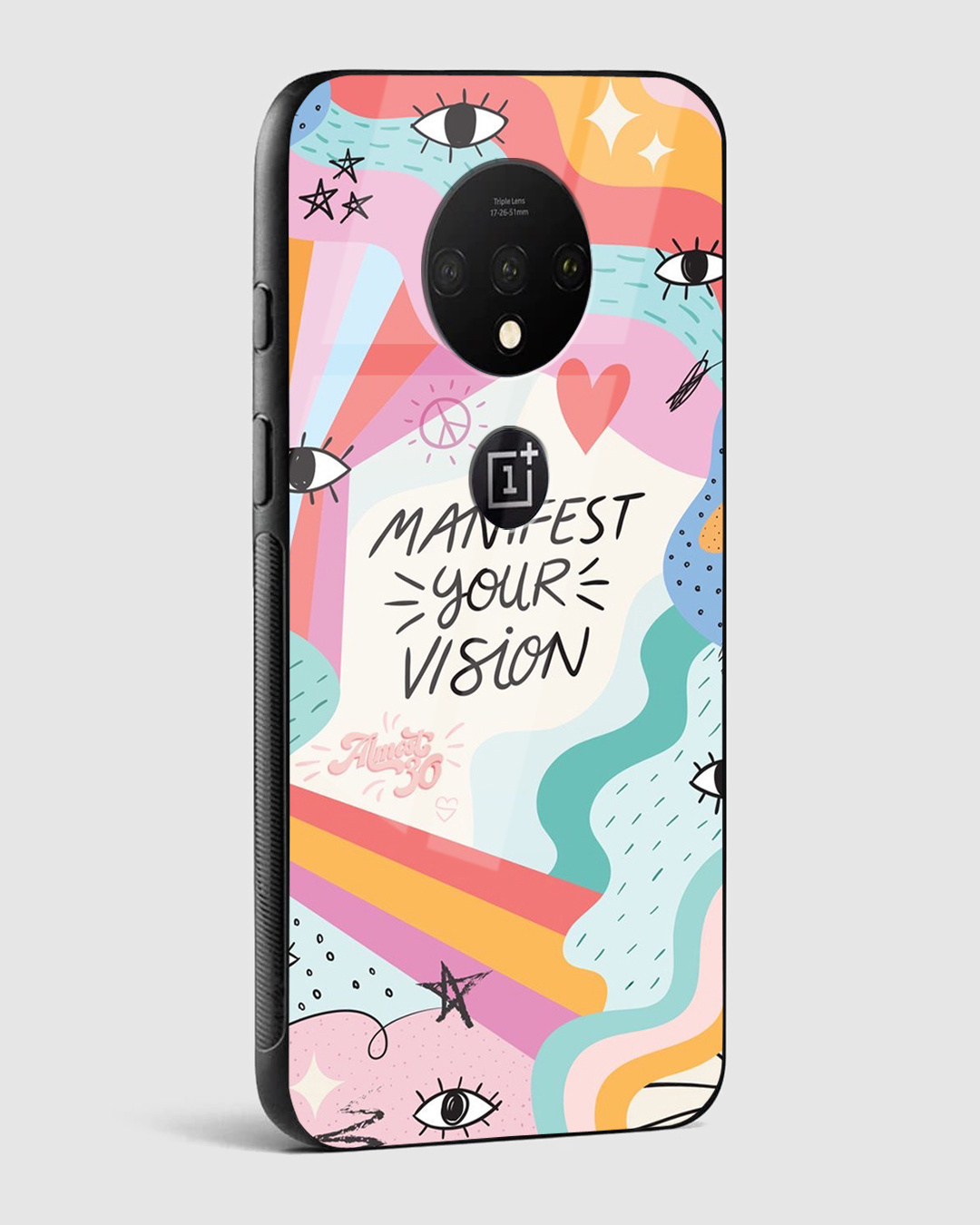 Shop Manifest Your Vision Premium Glass Case for OnePlus 7T-Back
