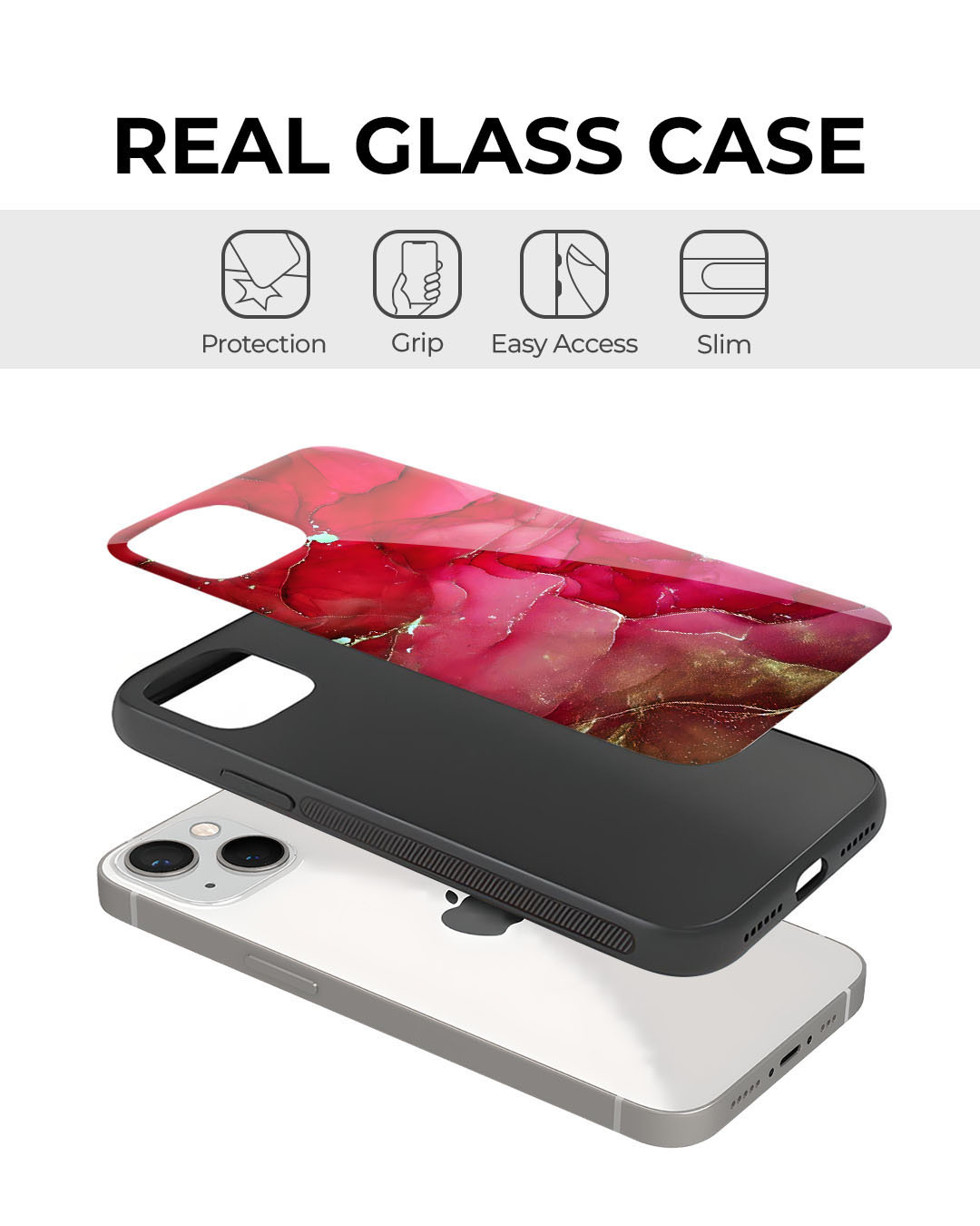Shop Marble 2 Premium Glass Cover for Redmi Note 9 Pro Max-Back
