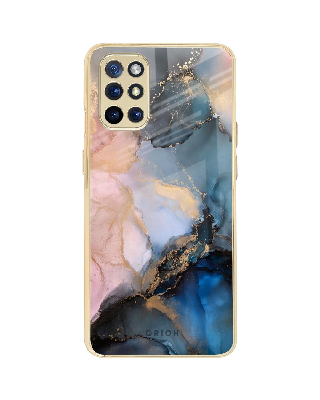 Shop Marble Ink Abstract Metallic Gold Premium Glass Case for OnePlus 8T-Back