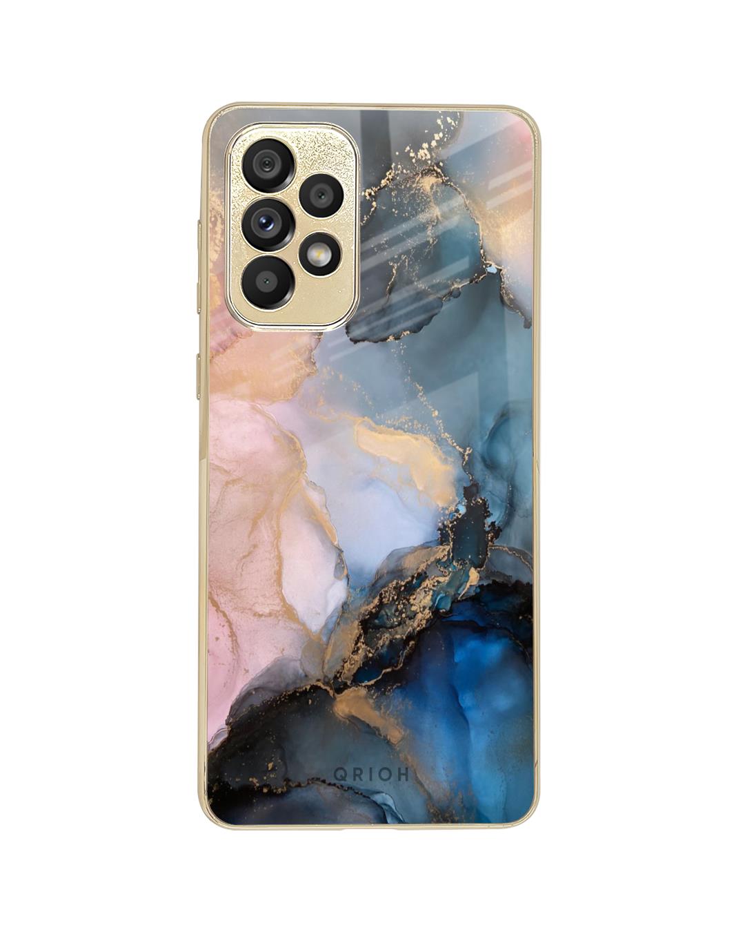 Shop Marble Ink Abstract Metallic Gold Premium Glass Case for Samsung Galaxy A53 5G-Back