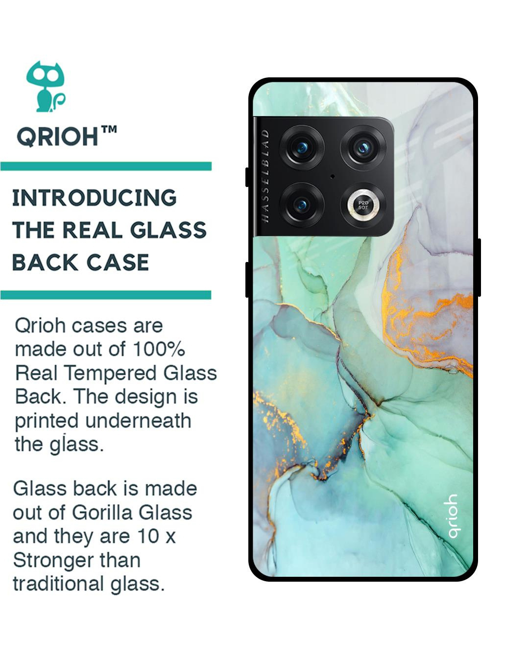 Shop Marble Printed Premium Glass Cover for OnePlus 10 Pro (Shock Proof, Lightweight)-Back