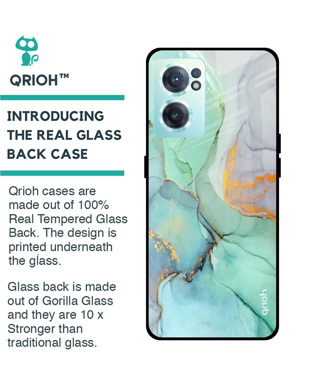 Shop Marble Printed Premium Glass Cover for OnePlus Nord CE 2 5G (Shock Proof, Lightweight)-Back