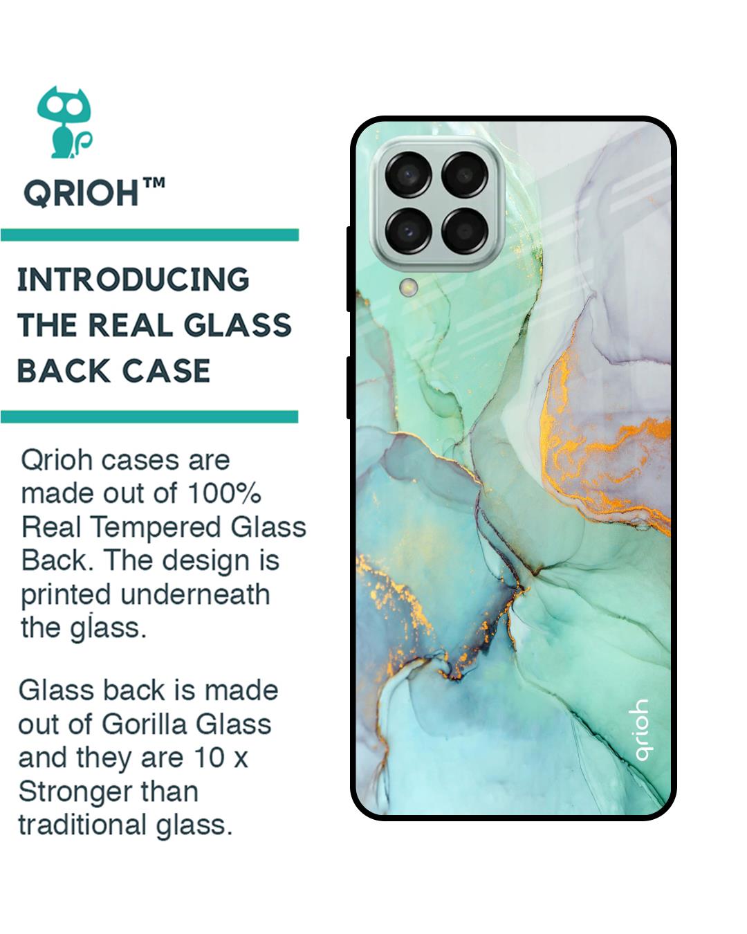 Shop Marble Printed Premium Glass Cover for Samsung Galaxy M53 5G (Shock Proof, Light Weight)-Back