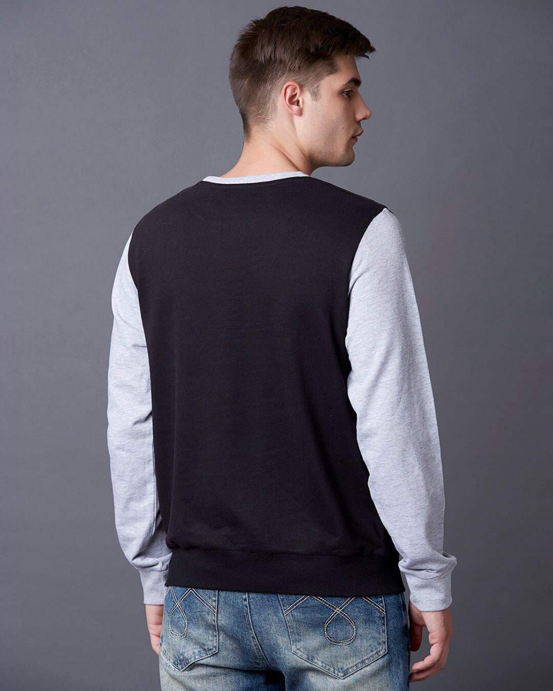Shop Contrast Sleeve Graphic Sweatshirt-Back