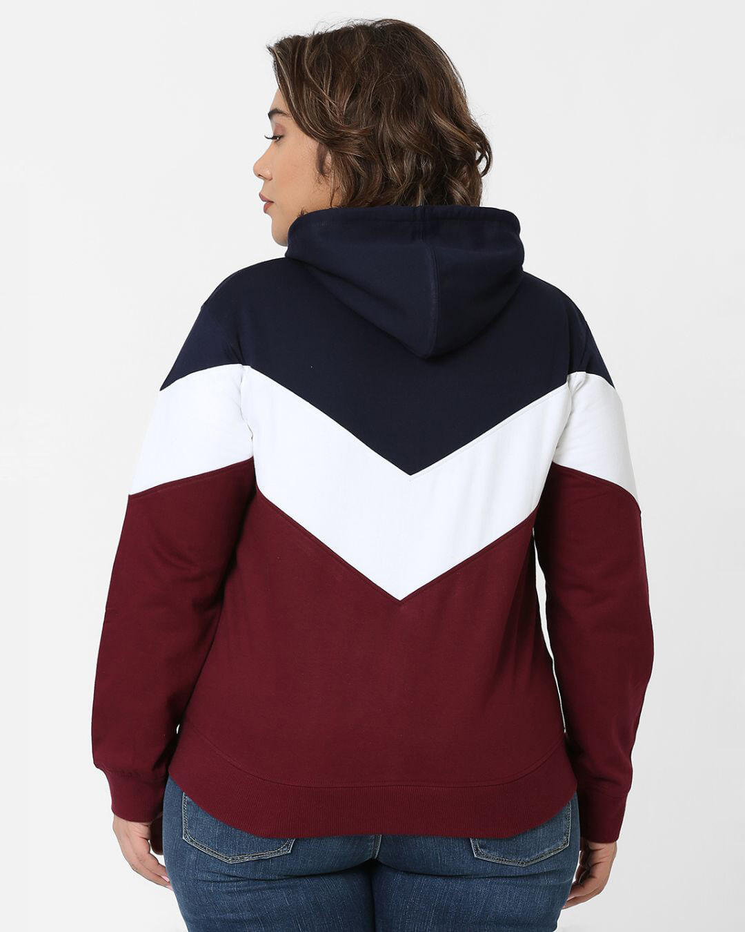 Shop Panelled Style Hooded Sweatshirt-Back