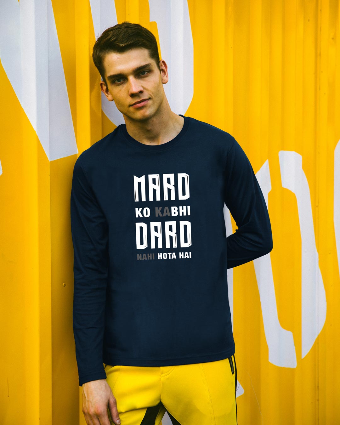 

Mard Ko Dard Full Sleeve T-Shirt Men' Printed Full Sleeve T-Shirt Bewakoof.com, Blue