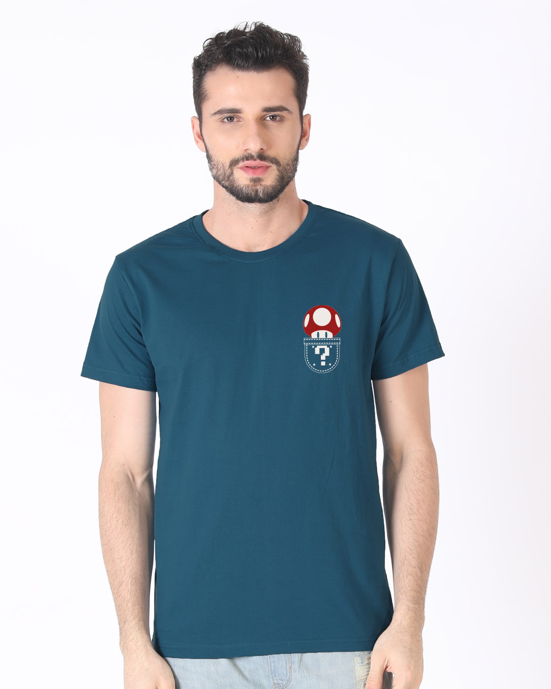 Shop Mario Pocket Half Sleeve T-Shirt-Back
