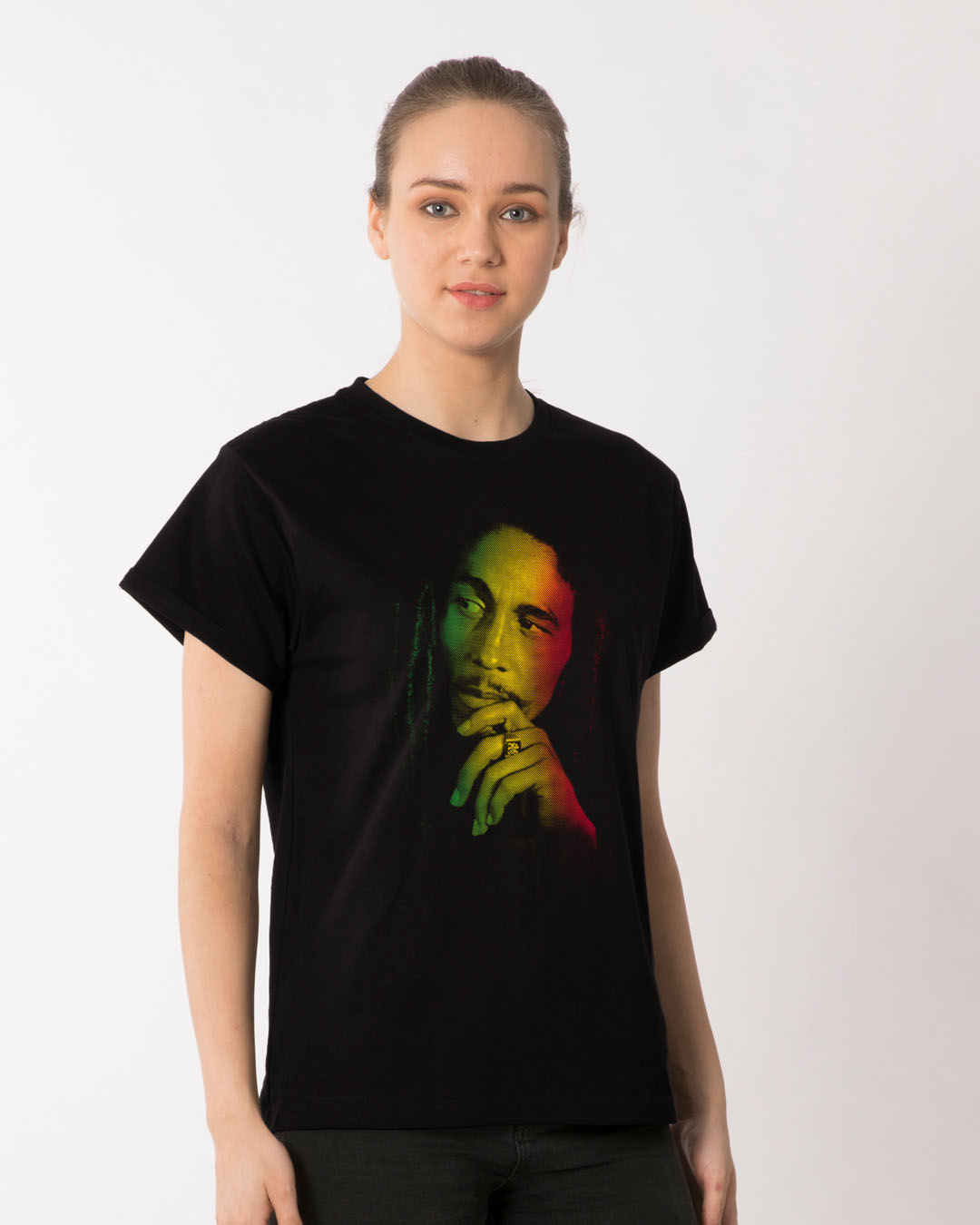 Shop Marley Rasta Boyfriend T-Shirt-Back