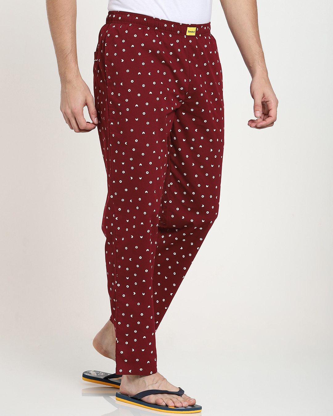 Shop Maroon AOP Geometric Print A Pyjamas-Back