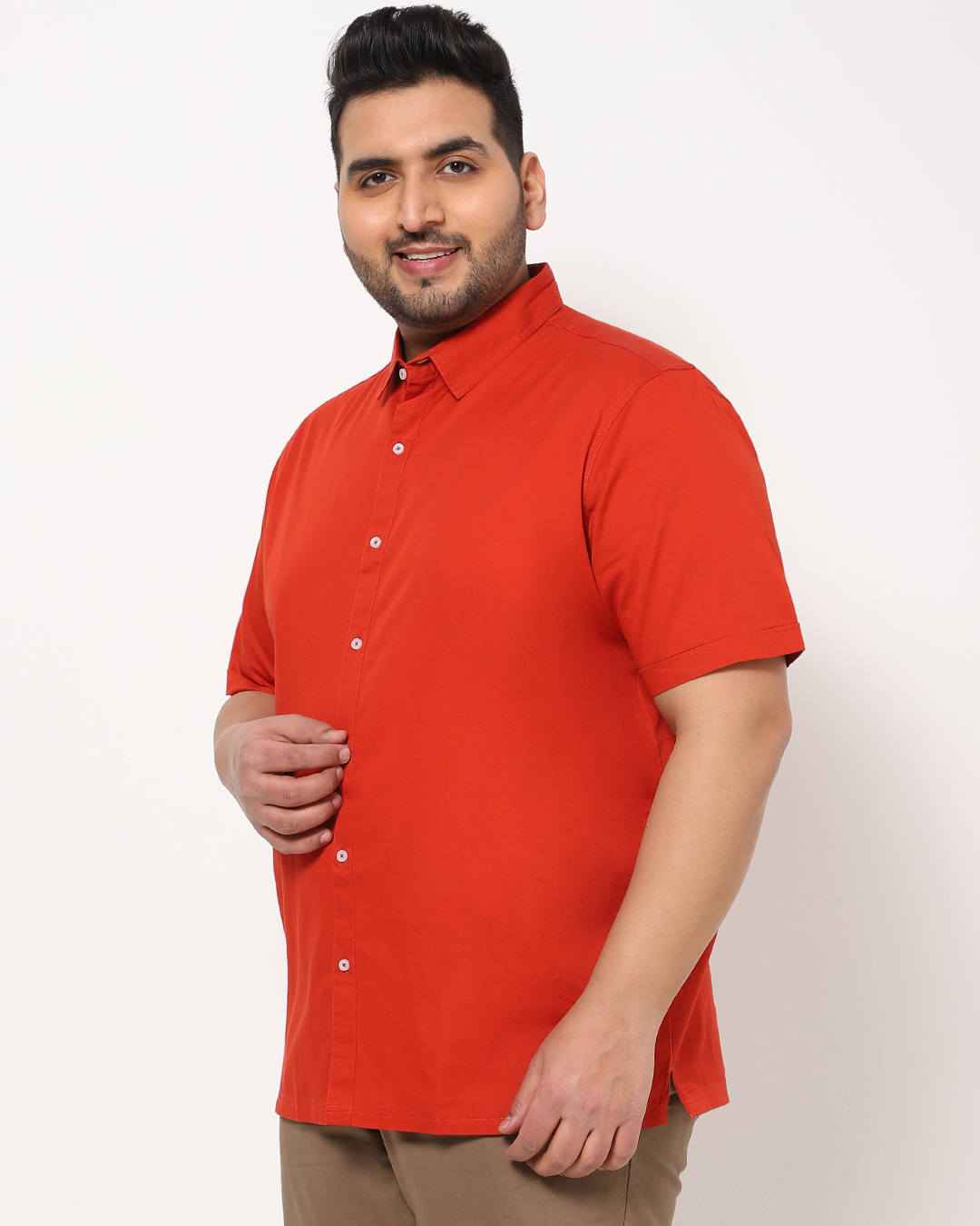 Shop Maroon Plus Size Solid Half Sleeve Shirt-Back
