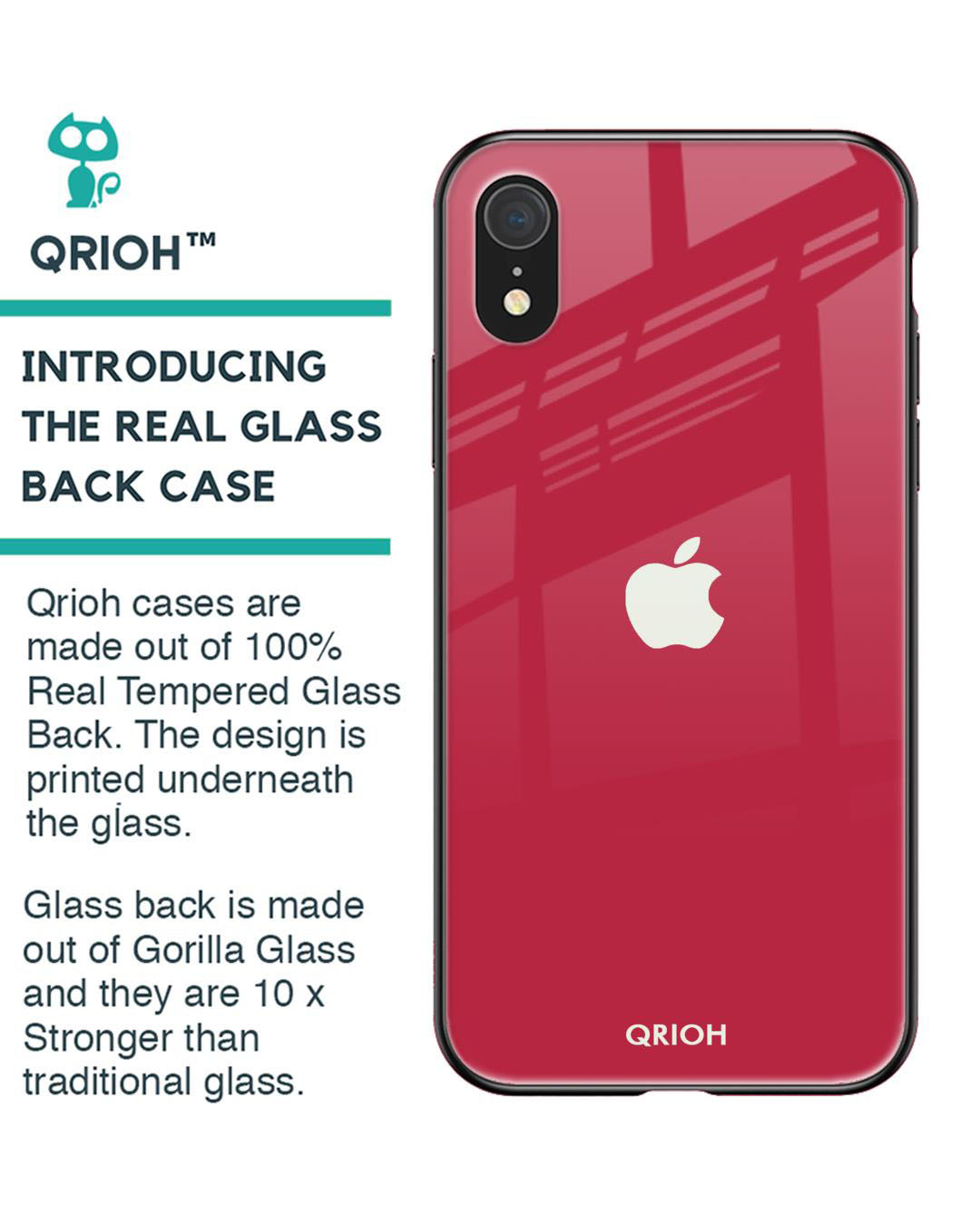 Shop Premium Glass Cover for iPhone XR(Shock Proof, Lightweight)-Back