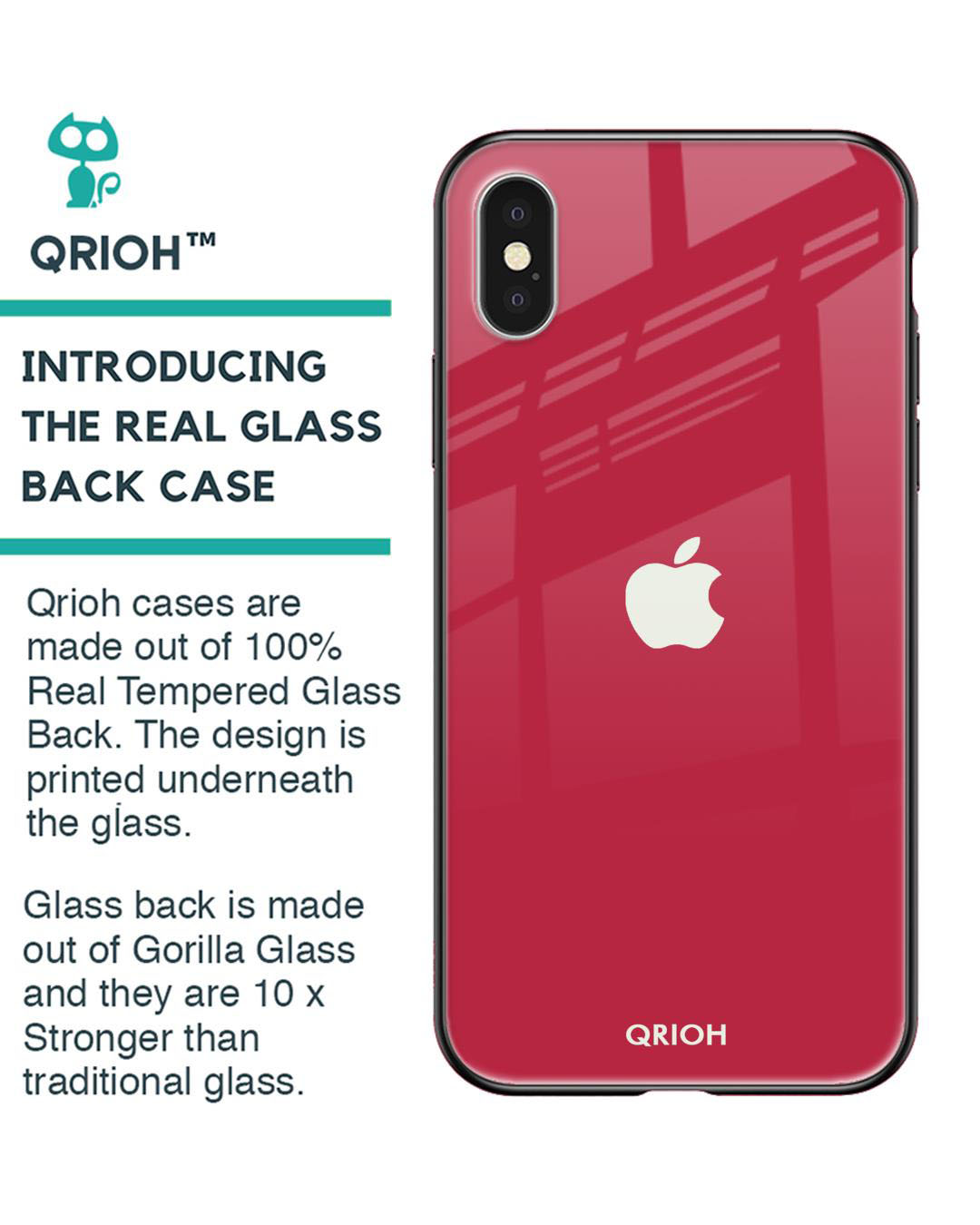 Shop Premium Glass Cover for iPhone X(Shock Proof, Lightweight)-Back