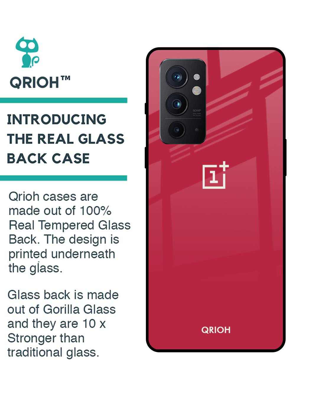 Shop Premium Glass Cover for OnePlus 9RT (Shock Proof, Lightweight)-Back