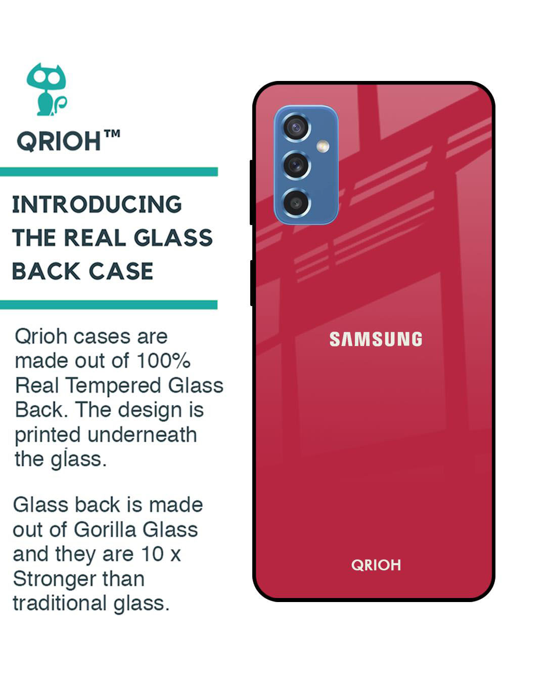 Shop Premium Glass Cover for Samsung Galaxy M52 5G (Shock Proof, Lightweight)-Back