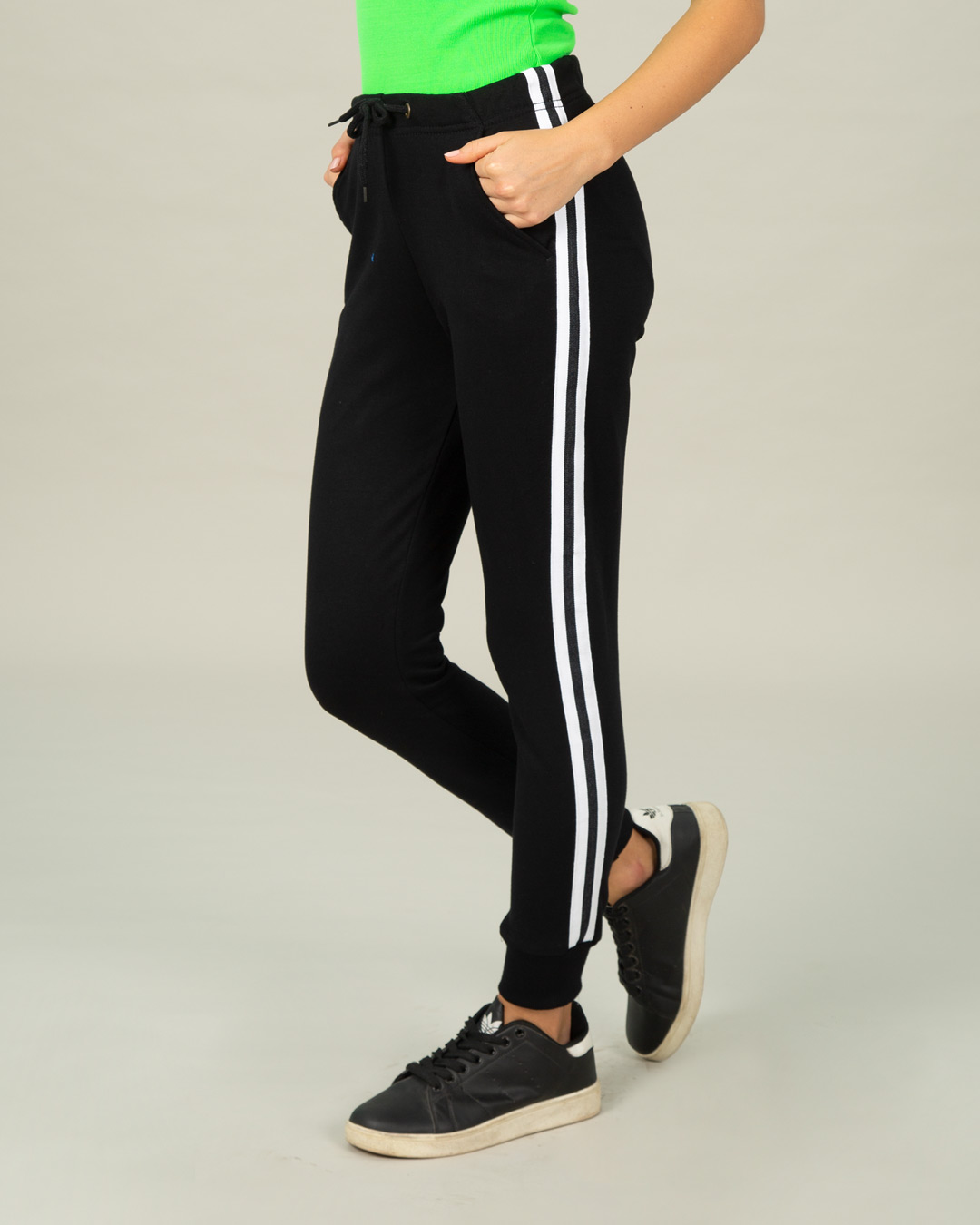 h&m joggers with side stripes