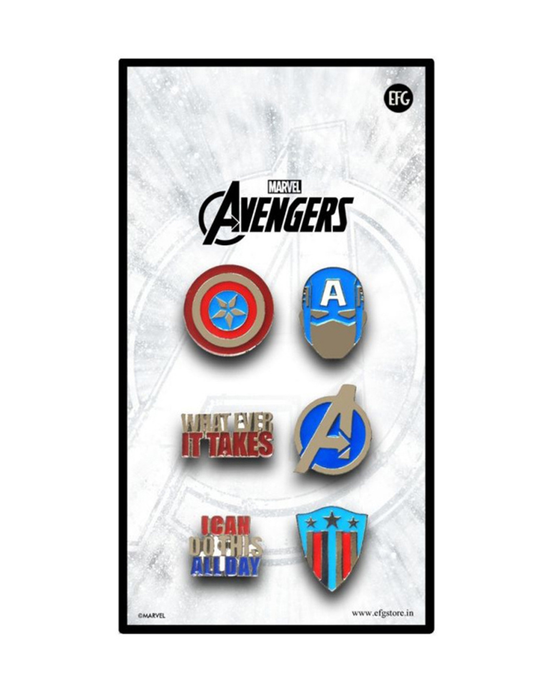 Buy Marvel Avengers Captain America Lapel Pin Set Online In India At