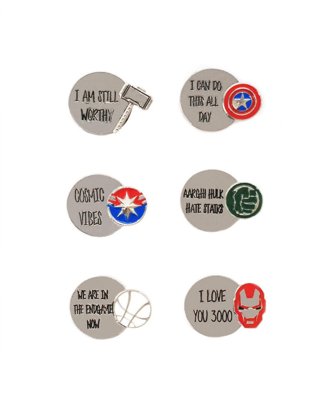 Shop Avengers Quotes Lapel Pin Set-Back