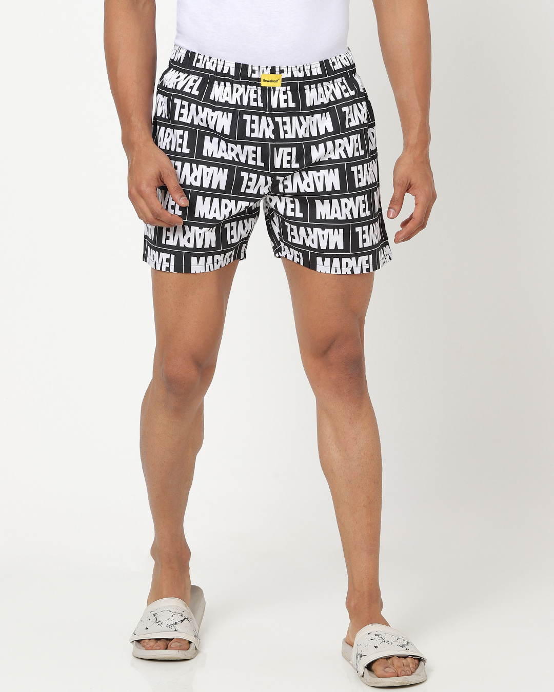 Shop Marvel-Black AOP Boxer (FFHL)-Back