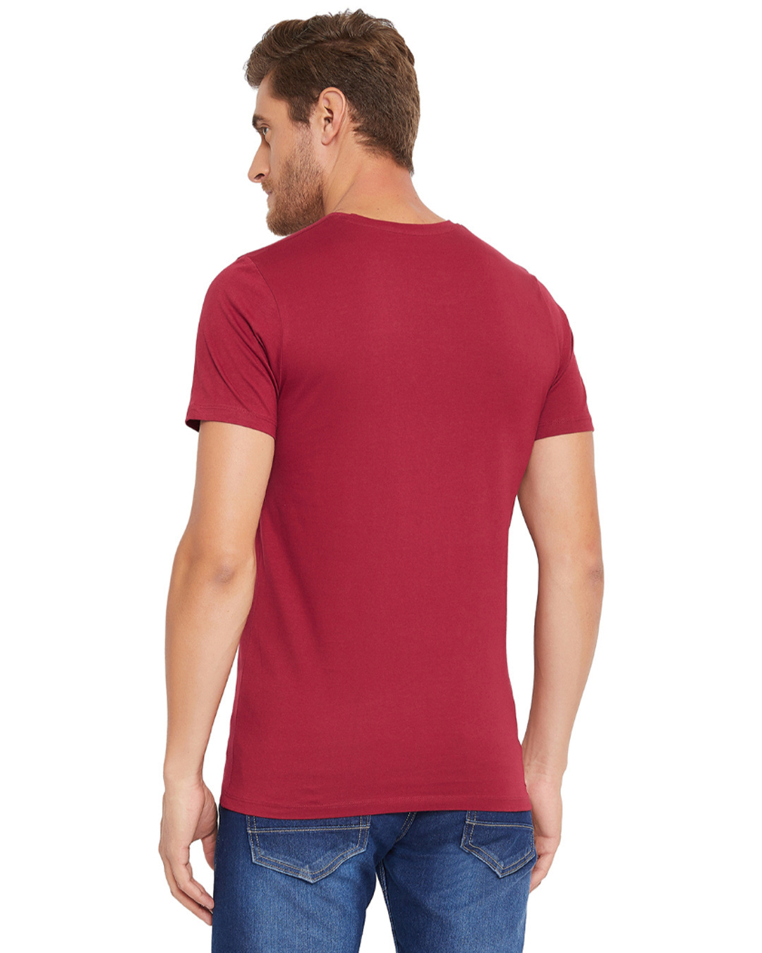 Shop Marvel Avengers Maroon Character Print Mens T Shirt-Back