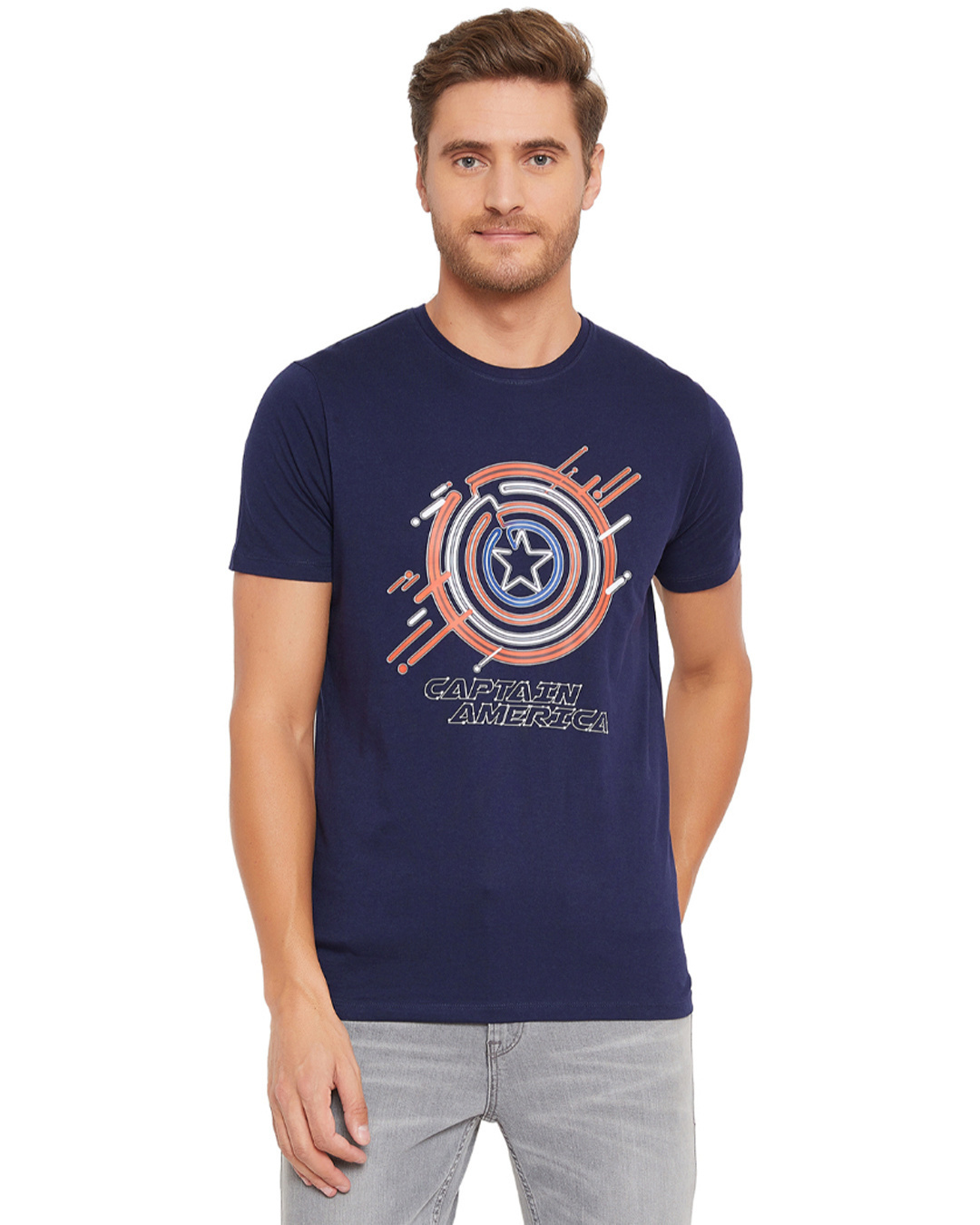 Buy Marvel by Wear Your Mind Marvel Avengers Navy Blue Character Print ...