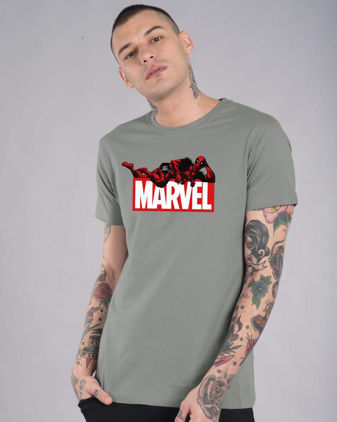 Shop Marvel Deadpool Half Sleeve T-Shirt (DPL)-Back