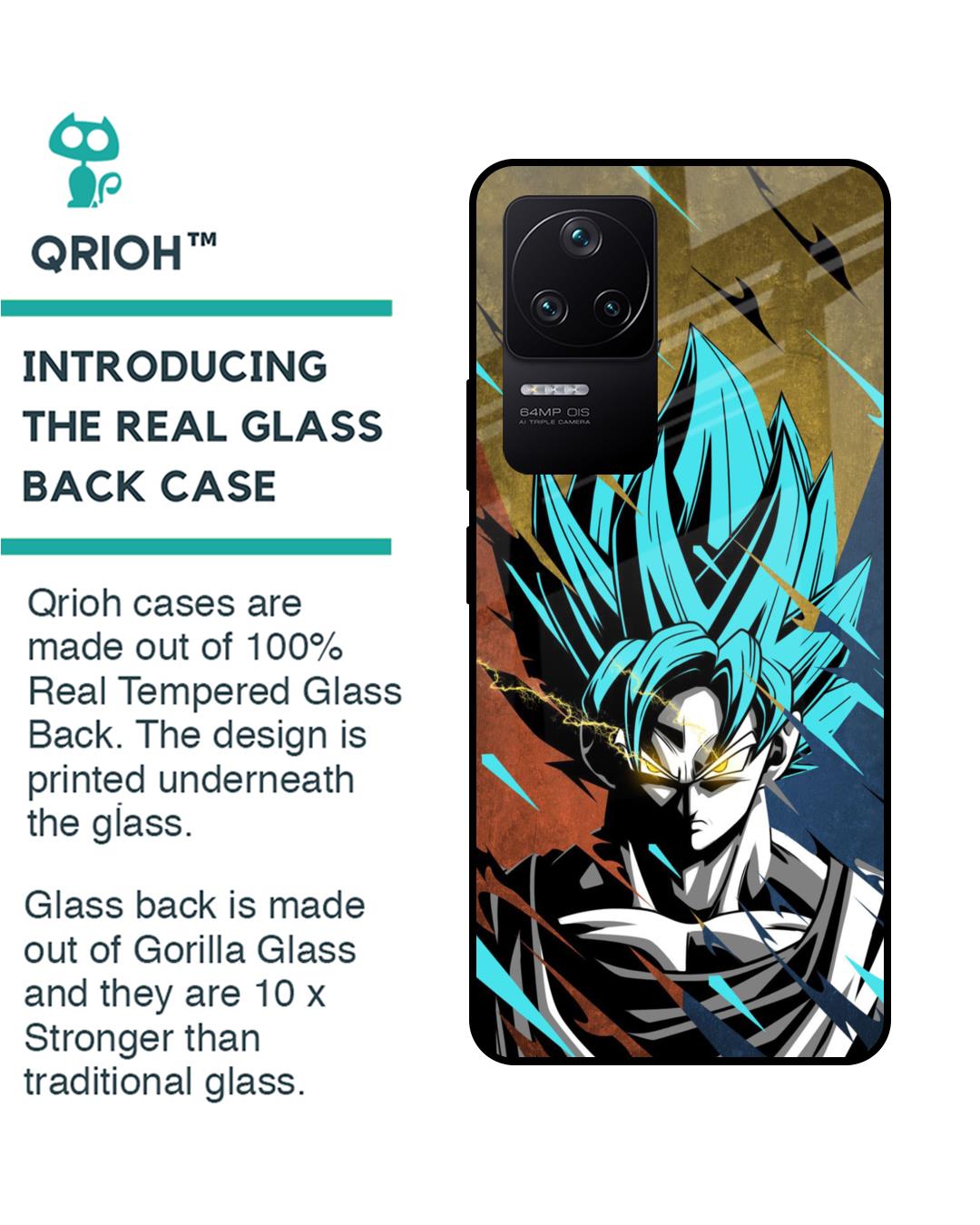 Shop Master Roshi Goku Premium Glass Case for Poco F4 5G(Shock Proof, Scratch Resistant)-Back