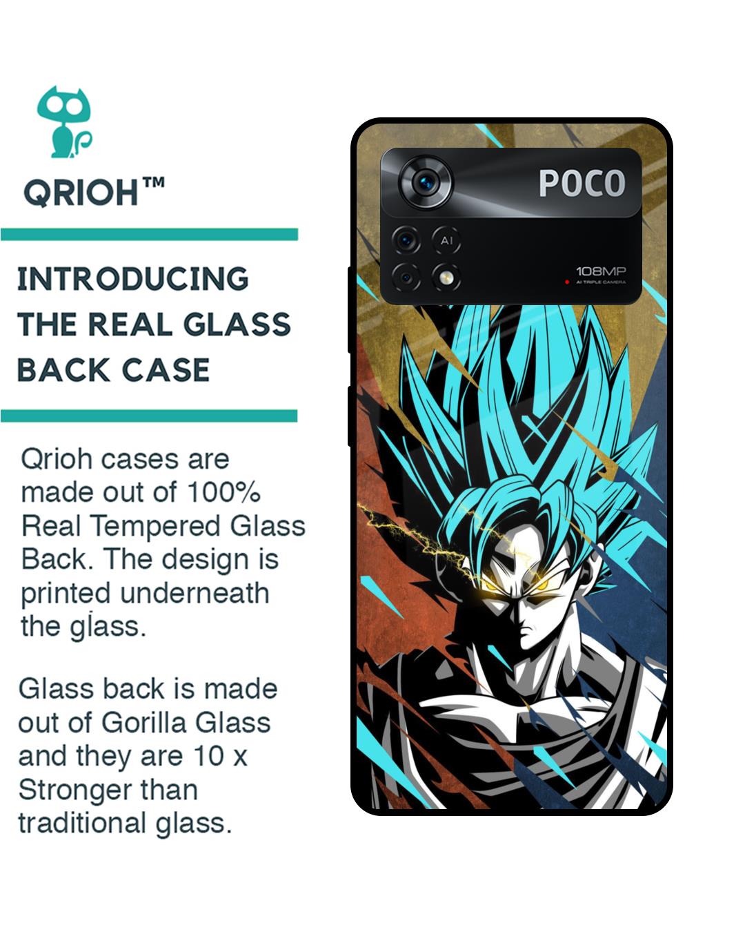 Shop Master Roshi Goku Premium Glass Case for Poco X4 Pro 5G(Shock Proof, Scratch Resistant)-Back
