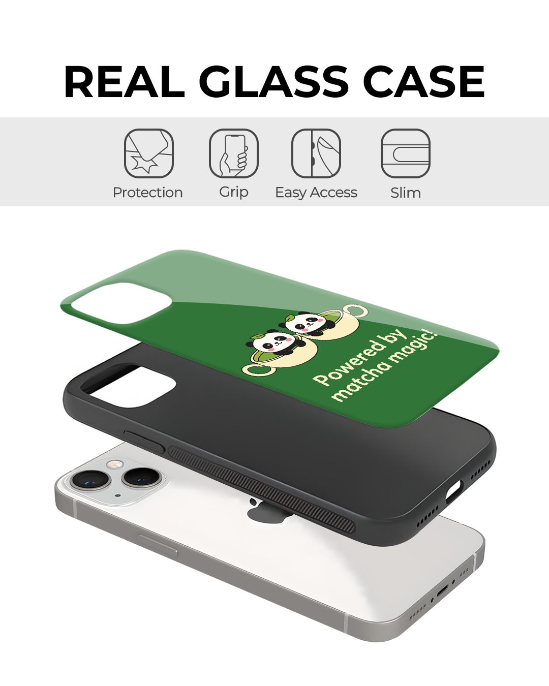 Shop Matcha Magic Premium Glass Cover for Apple iPhone 13 Pro-Back