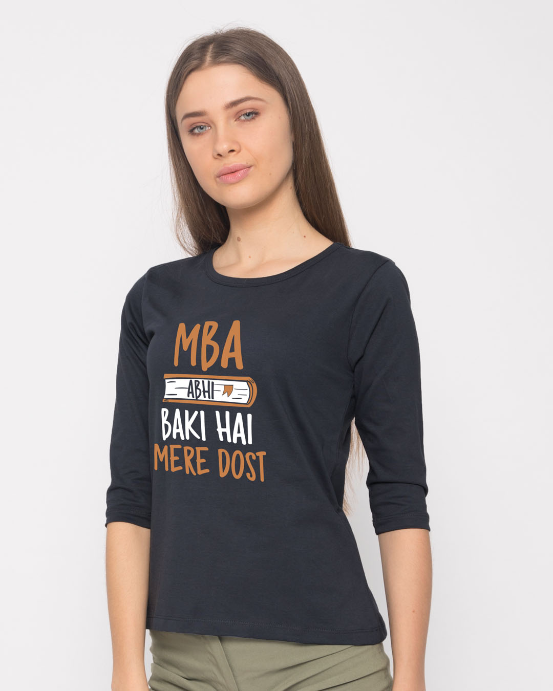Shop Mba Abhi Baki Hai Round Neck 3/4th Sleeve T-Shirt-Back