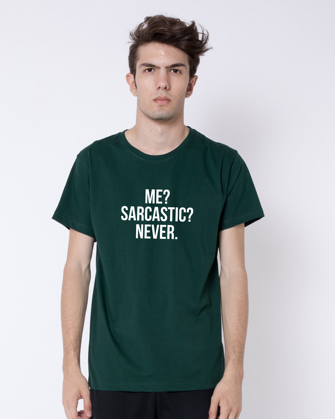 Shop Me Sarcastic Never Half Sleeve T-Shirt-Back