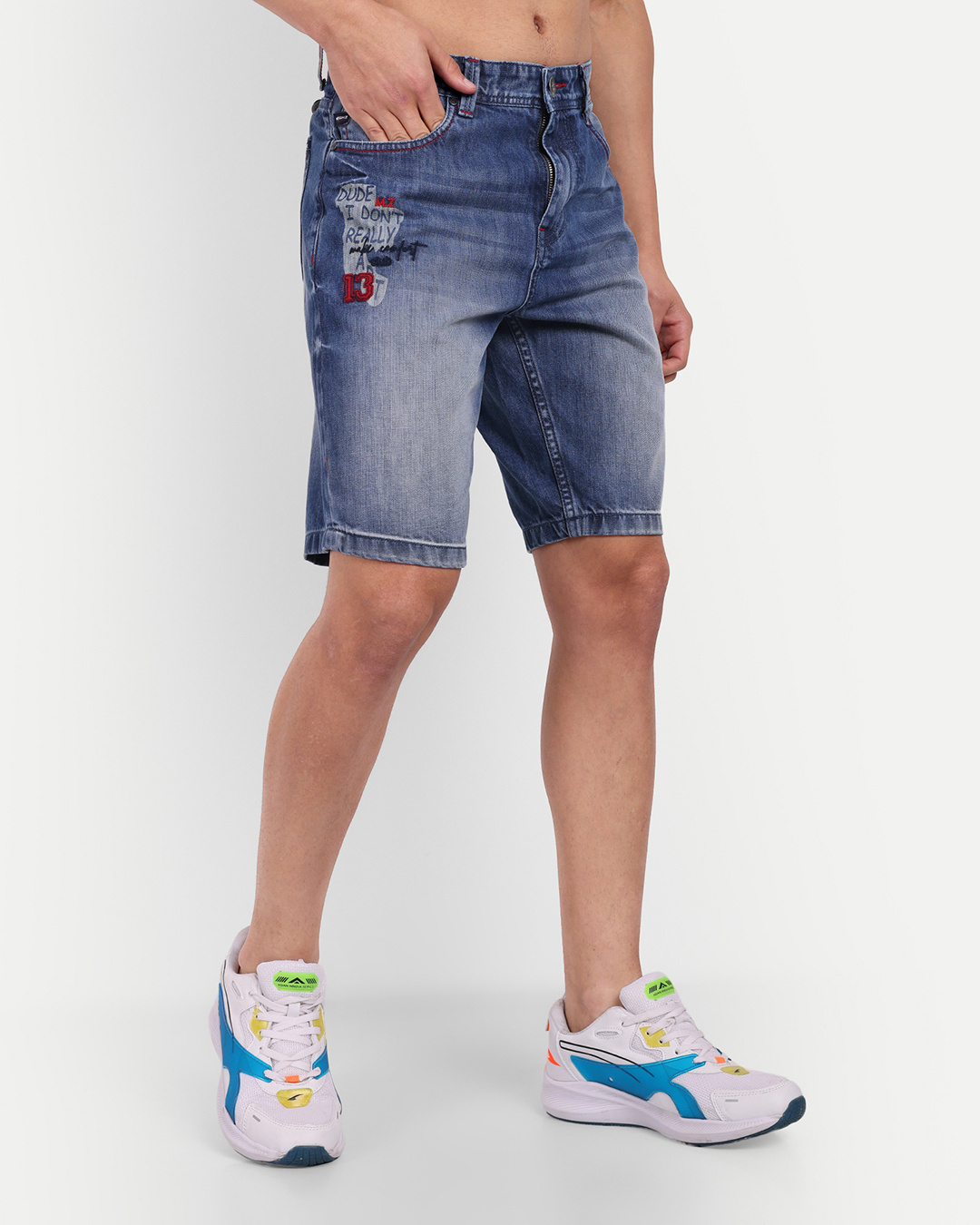 Shop Men's Blue Printed Shorts-Back